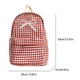 thumbnail image 2 of Grid Backpack Heavy Duty, Bowknot Embroidery School Backpack, Durable Student Bookbag for Elementary Primary Middle School, Red, 2 of 8