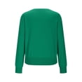 thumbnail image 5 of Women's 2025 Solid Color V Neck Slim Fit Pullover, Long Sleeve Knit Sweater, Fashion Casual Top, Soft Comfortable Wear, Daily Life Sweater, Work Vacation Blouse Green XL, 5 of 5