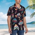 thumbnail image 5 of Bixox Men's Hawaiian Shirts Men's Colorful Mushrooms in Doodle Style Print Short-Sleeve Shirt-3X-Large, 5 of 8