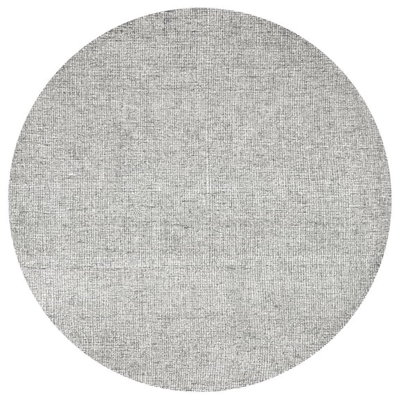 Alora Decor London 8' Round Solid Gray/Gray/Rust/Blue Hand-Tufted Area Rug