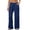 Navy, variant on Womens Wide Leg Pants High Waist Drawstring Loose Casual Palazzo Trousers with Side Pockets Loungewear Street Joggers