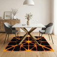 thumbnail image 3 of ODIKA 5'x7' Washable Area Rug Easy Care, Non-Shedding, Pet Friendly, Fissure Illusion Grid Motif Optical Cracked Volcanic Abstract Refined Structured for Small Living Room, Bedroom, 3 of 7