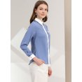 thumbnail image 4 of INSPIRE CHIC Chemise de Travail à Manches Longues pour Femmes à Blocs de Couleur, 4 of 6