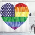 thumbnail image 1 of Ambesonne USA Shower Curtain, Heart Gay Flag Rainbow Art, 69"Wx70"L, Multicolor, 1 of 3