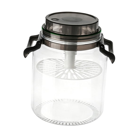 veasfak Pickle Jar Fermentation Bottle Food Storage Container for Picnic Work Pantry Black 5 L