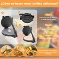 thumbnail image 4 of Prensa de Tortilla de Hierro Fundido M&aacute;quina para Tortillas y Quesadillas Antiadherente Resistente 19.5cm, Herramienta Prensa de Burrito Taco para Hacer Omelette Tacos Chapati Roti Pan en C, 4 of 6