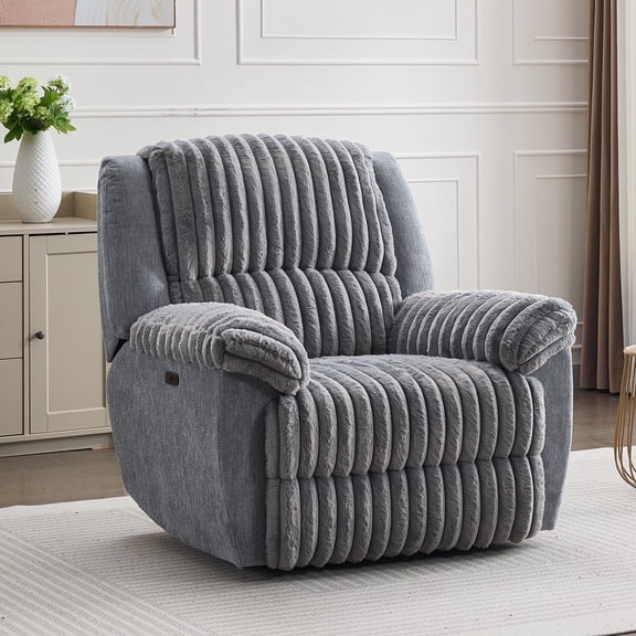 Power Recliner Oversize Chairs for Adults Electric Recliners Chair Soft Fabric Overstuffed Single Reclining Chair for Living Room for Big Man with USB Port