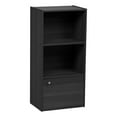 IRIS 3Tier Wood Storage Shelf with Door, Black