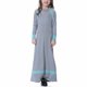 thumbnail image 1 of Vestido largo musulmán Honeeladyy para niñas de talla mediana y grande, manga larga, cuello en V, vestido con bloques de color, vestidos para niñas en liquidación, 1 of 6