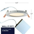 thumbnail image 2 of Bulbrite Pack of (2) LED 6'' Round Recessed Downlight Fixture with Metal Jbox  75W Equivalent  3000K/Soft White  White Finish, 2 of 5