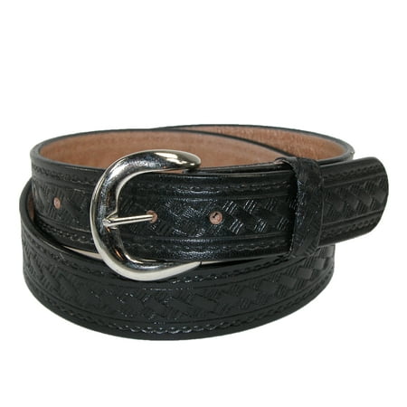 CTM® Size 48 Mens Big & Tall Leather Western Belt with Removable Buckle, Black - www.waterandnature.org