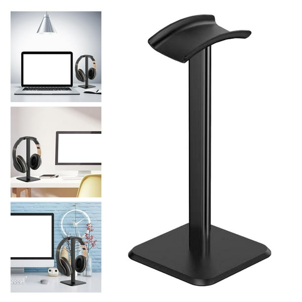 Soporte de aluminio para auriculares Soporte para auriculares Soporte para Negro