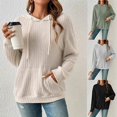 thumbnail image 5 of Kadahis Womens Long Sleeve Solid Color Knitted Sweaters Casual Solid Color Hoodies Sweater Tops Pullover, 5 of 5