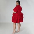 thumbnail image 3 of AURA Women Plus Size Shirt Dress Button Casual Summer Midi Dress Loose Fit Office Vacation Dress, 3 of 5