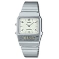 thumbnail image 1 of Casio Reloj Vintage Analógico-digital de Doble Huso Horario con Brazalete de Acero Inoxidable, Esfera Blanca y Movimiento de Cuarzo AQ-800E-7A2, Unisex., 1 of 3