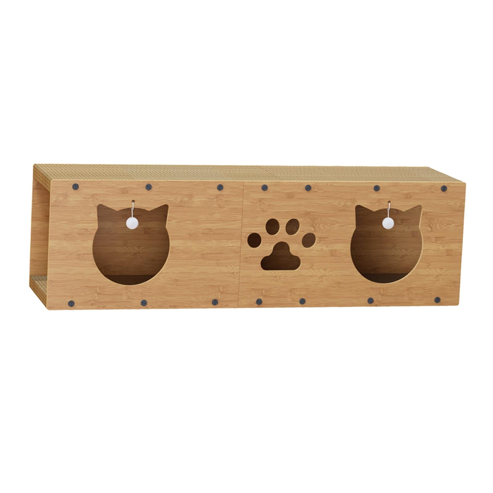 perfeclan Cat Cardboard Non-Slip Cat with Ball Toy Cat Lounge Activity Toy for Indoor Cats Animals