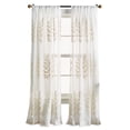 thumbnail image 4 of Martha Stewart Georgia Embroidery Curtain Panel Pair, Ivory, Pole Top, Sheer, Indoor, Adult, 2 Piece Set, 50" x 84", 4 of 7