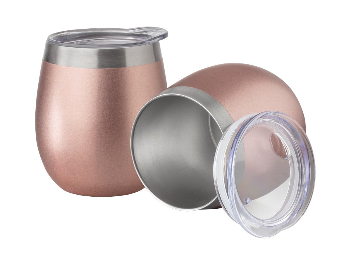 Photo 1 of Monoprice Wine Tumbler 9 fl. oz. Twin Pack - Rose Gold Cold or Hot, Sweatproof, Durable - Pure Outdoor Collection