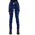 thumbnail image 3 of Fashionable Casual Plaid Pants Zipper Decorated Overalls Personalized Pants-Purple-XL, 3 of 6