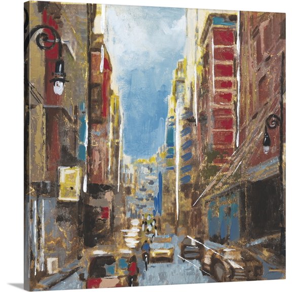 Great BIG Canvas | "Bright Lights, Big City I" Canvas Wall Art - 16x16