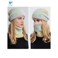 thumbnail image 3 of Deago Women's Tie Dye Winter Beanie Hat Scarf Set Warm Knit Hat Thick Fleece Lined Skull Caps Neck Warmer (Yellow), 3 of 7