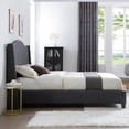 thumbnail image 2 of Hampton Linen Fabric Upholstered King Platform Bed in Charcoal, 2 of 2