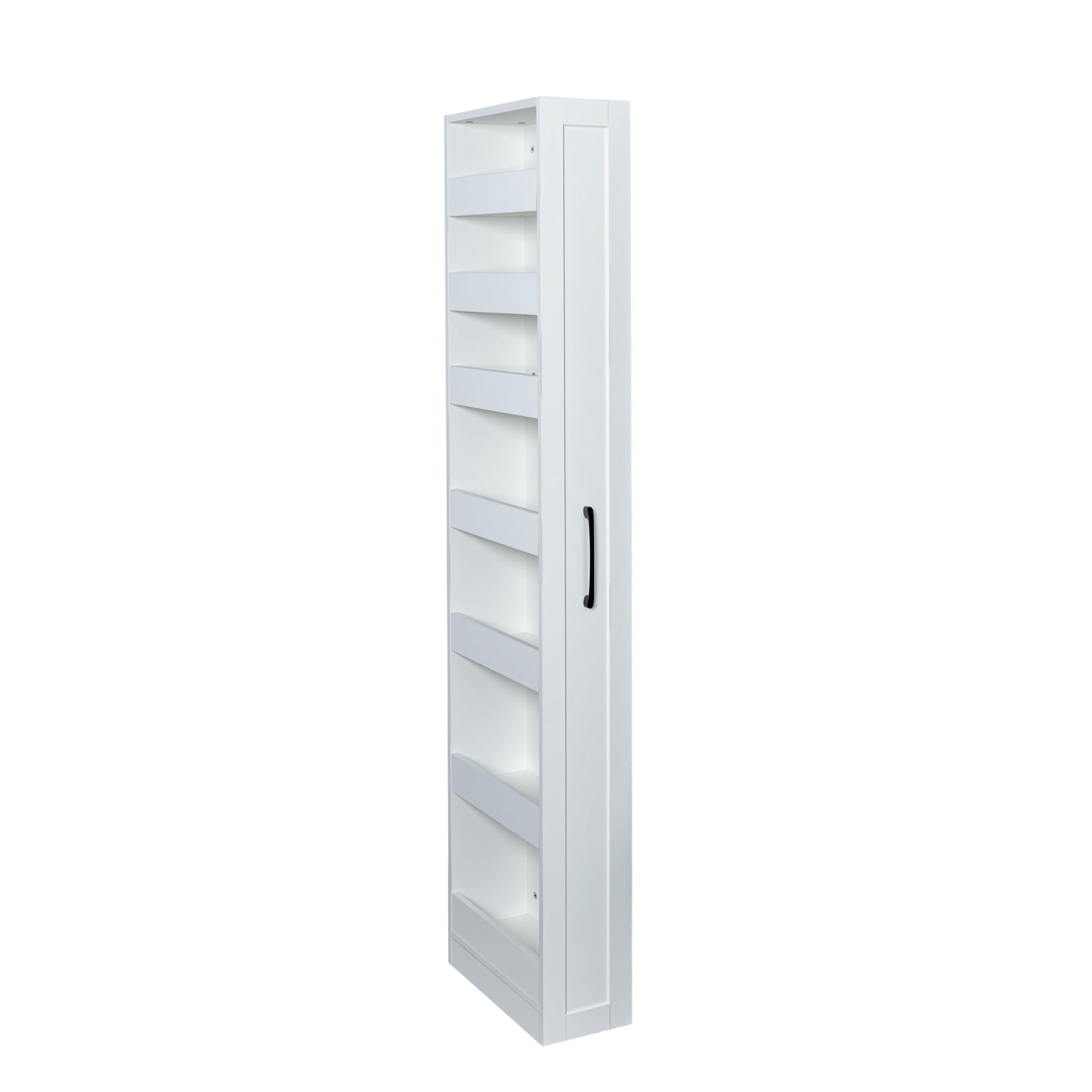 Mintazer 70.75" Tell Pull-Out Pantry Cabinet, 7-Tier Kitchen Storage Carts with Storage Shelf for Kitchen Living Room, White