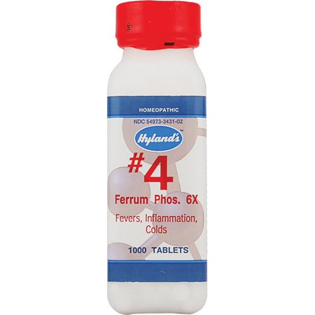 Hyland's No.4 Ferrum Phos. 6X Tablets, 1000 Ct