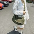 thumbnail image 1 of Bolso de hombro de lona lavada retro cruzados con cremallera Hobo de gran capacidad, 1 of 8