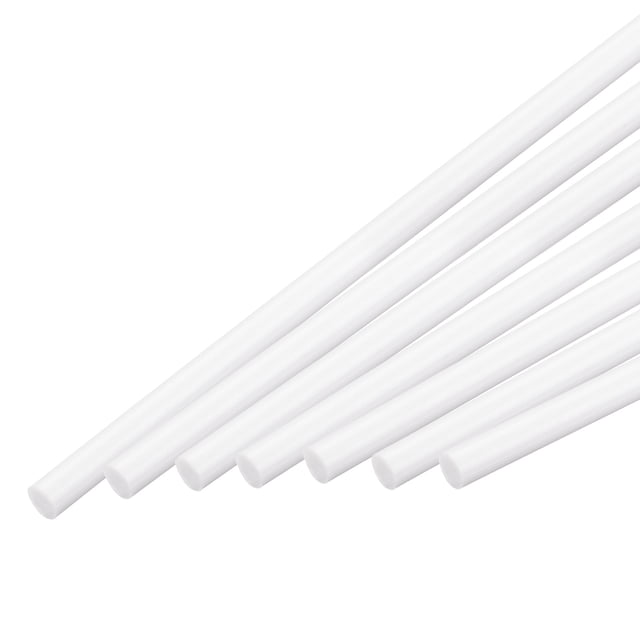 Uxcell ABS Plastic Rod Round Solid Bar 8 mm x 500 mm for DIY Model Material, Architectural Model Making Pack of 10Pcs