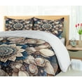 thumbnail image 3 of Ambesonne Mandala Duvet Cover Set, Dreamy Astral Floral Boho, Calking, Eggshell Sea Blue Indigo, 3 of 5