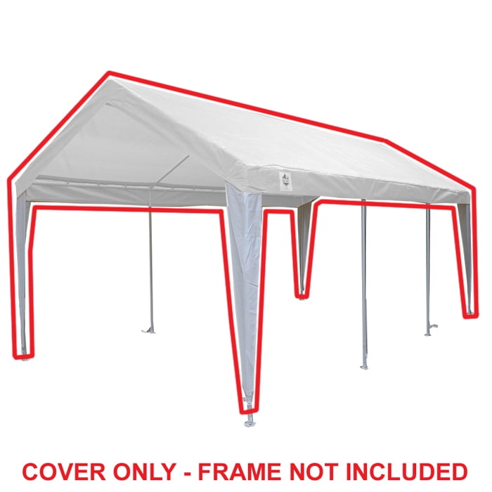 King Canopy 10 ft x 20 ft White/White Fitted Carport