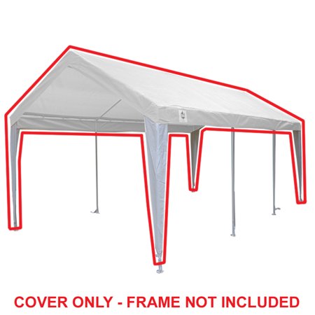King Canopy 10 Ft X 20 Ft White White Fitted Carport Canopy Cover