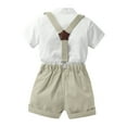 thumbnail image 3 of WOYY Toddler Boys Outfits Short Sleeve Button-Down Shirt Suspenders Shorts Set, Sizes 4-5T, 3 of 3