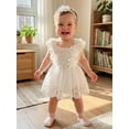 thumbnail image 6 of Loicainy Infant Baby Girl Summer Romper Dress 3 6 12 18 24 Months Cute Flower Sleeveless Tulle Jumpsuit with Headband, 6 of 9