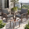 thumbnail image 5 of UDPATIO 3-Piece Metal Patio Rocking Chair Set with 2 Outdoor Rockers, 6.5-Inch Olefin Cushions and Coffee Table, 350 lb Capacity, Gray, 5 of 9