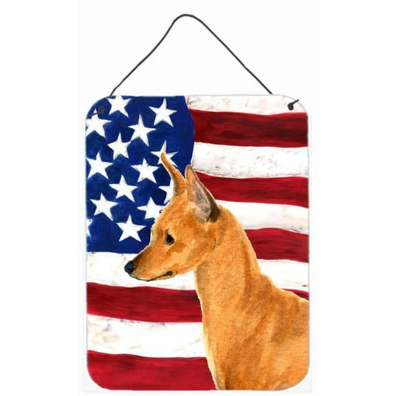 12 x 16 in. USA American Flag With Min Pin Aluminum Metal Wall & Door Hanging Prints