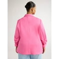 thumbnail image 3 of Scoop Women's and Women’s Plus Relaxed Ultimate ScubaKnit Blazer with Scrunch Sleeves, Sizes XS-4X, 3 of 5