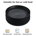 thumbnail image 4 of ReaNea 9" Black Plastic Plates 8 Pieces, Unbreakable and Reusable Large Deep Dinner Plates, Light Weight Easy to Carry for Camping,Travel, Pinic, 4 of 7