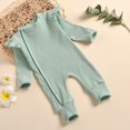 thumbnail image 3 of Fesfesfes Newborn Baby Bodysuit Boys Girls Zipper Long Sleeve Knitted Romper Jumpsuit Outfits, 3 of 9