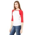 thumbnail image 2 of Women's Baby Rib 3/4 Sleeve Contrast Raglan T-Shirt, 2 of 3