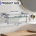 thumbnail image 2 of Estante de vidrio para baño SFGSOWOR de 40 cm con toallero de acero inoxidable, 2 of 8