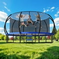 thumbnail image 3 of Betisef 16 FT Recreational Trampoline W/ Safety Enclosure Net – Indoor & Outdoor Use, Round Trampoline For Kids Blue, 3 of 10
