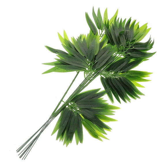 Masteelf 20pcs Fake Bamboo Leaves Decorations Artificial Bamboo Plants Indoor Green Leaves Simulation Bamboo Branches for Home Office