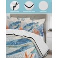 thumbnail image 4 of Quilts Twin Size Bedding Set, Sea Turtle Coastal Lightweight Quilted Comforter, Summer Beach Coral Nautical Rustic Soft Reversible Bedspread Coverlet with Pillow Covers for All Season, 68" x 86", 4 of 7