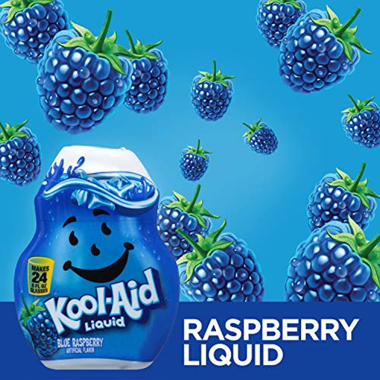 Kool-Aid Blue Raspberry Flavored Liquid Drink Mix (1.62 Oz Bottle)