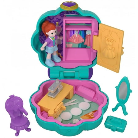 Polly Pocket Tiny Pocket Places Fiercely Fab Studio Compact with Micro Model Lila Doll