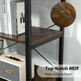 thumbnail image 3 of HQZX Industrial Bookcase with 2 File Cabinet Drawers,4 Tier Bookshelf Home Office Storage,Brown, 3 of 13