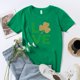 thumbnail image 4 of Blusa informal de manga corta con cuello redondo para mujer con estampado del día de San Patricio Pompotops hfajkhk125867, 4 of 5