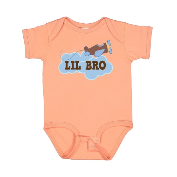 Inktastic Lil Bro Airplane Boys Pilot Brother Boys Baby Bodysuit